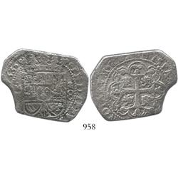 Mexico City, Mexico, klippe 8 reales, 1733MF, very rare provenance.