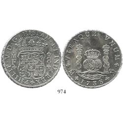 Mexico City, Mexico, pillar 8 reales, Philip V, 1733MF, choice specimen, rare.