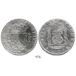 Mexico City, Mexico, pillar 8 reales, Philip V, 1733MF, rare.