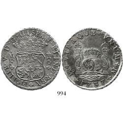 Mexico City, Mexico, pillar 8 reales, Philip V, 1737MF.