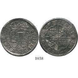 Segovia, Spain, milled 4 reales, Philip V, 1728F, very rare as from this wreck.