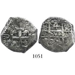 Potosi, Bolivia, cob 4 reales, 1751q (possibly q/E).
