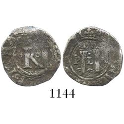 Mexico City, Mexico, 1/2 real, Charles-Joanna, "Late Series," assayer O, variety with no mintmark, o