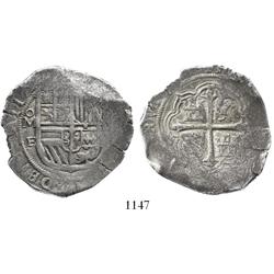 Mexico City, Mexico, cob 8 reales, Philip III, assayer F, pre-date type.