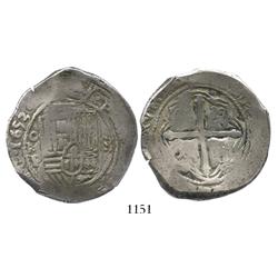 Mexico City, Mexico, cob 8 reales, 1653P, choice.