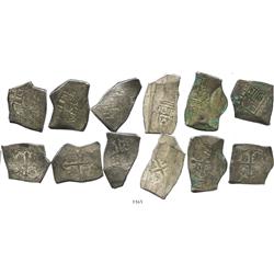 Lot of 6 Mexico City, Mexico, cob 8 reales, Philip V, assayer J where visible, from a North African