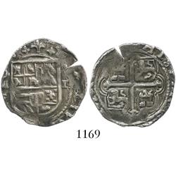 Mexico City, Mexico, cob 2 reales, Philip II, assayer F.