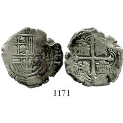 Mexico City, Mexico, cob 2 reales, Philip III, assayer not visible.