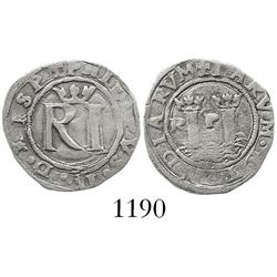 Lima, Peru, cob 1/2 real, Philip II, assayer Rincon.