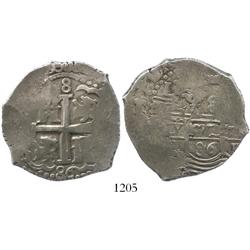 Lima, Peru, cob 8 reales, 1686R.