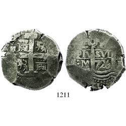 Lima, Peru, cob 8 reales, 1726M.