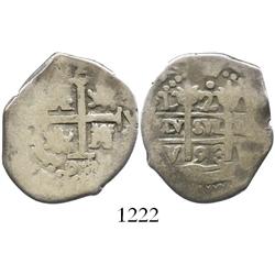 Lima, Peru, cob 2 reales, 1693V.