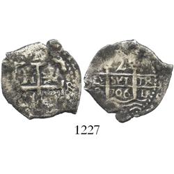 Lima, Peru, cob 2 reales, 1706R.