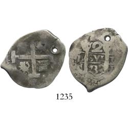 Lima, Peru, cob 2 reales, 1732N.