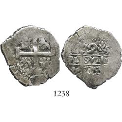 Lima, Peru, cob 2 reales, 1735N.
