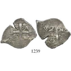 Lima, Peru, cob 2 reales, 1735N.