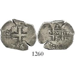 Lima, Peru, cob 1 real, 1686R.