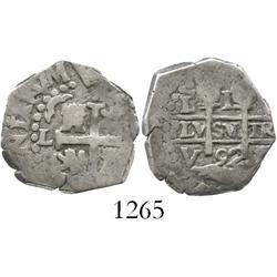 Lima, Peru, cob 1 real, 1692V.