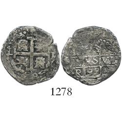 Lima, Peru, cob 1 real, 1699R.