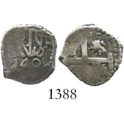 Lima, Peru, cob 1/2 real, 1749R, very rare.