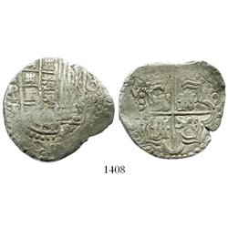 Potosi, Bolivia, cob 8 reales, 16ZIII (1623)T, quadrants of cross transposed, rare, from the 1629 "P