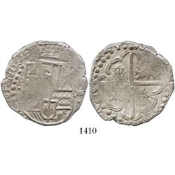 Potosi, Bolivia, cob 8 reales, 1628P, from the 1629 "Panama hoard."