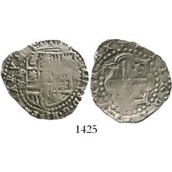 Potosi, Bolivia, cob 2 reales, Philip II, assayer R (Ramos).