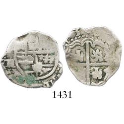 Potosi, Bolivia, cob 2 reales, (16)43TR, very rare.