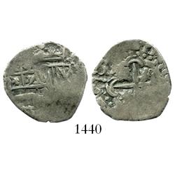 Potosi, Bolivia, cob 1 real, 164(1?), assayer not visible, 2R-sized shield, rare.