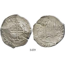 Potosi, Bolivia, cob 8 reales, 1662E.