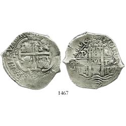 Potosi, Bolivia, cob 8 reales, 1674E.