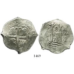 Potosi, Bolivia, cob 8 reales, 1675E.