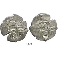 Potosi, Bolivia, cob 8 reales, 1675E.