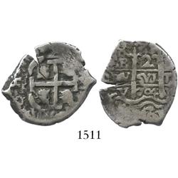 Potosi, Bolivia, cob 2 reales, 1704Y.