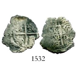 Potosi, Bolivia, cob 1 real, 1704Y.