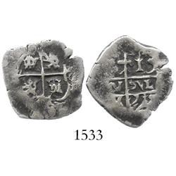 Potosi, Bolivia, cob 1 real, 1712Y, rare.