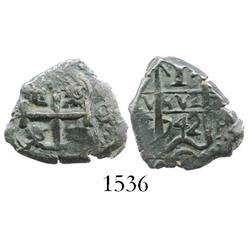 Potosi, Bolivia, cob 1 real, 1742C/P, scarce.