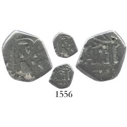 Bogota, Colombia, cob 1/2 real, Philip IV or Charles II, scarce.