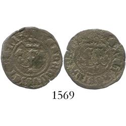 Seville, Spain (for the New World), copper 1 maravedi (dinero), Ferdinand-Isabel, S to right and lef