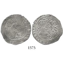 Seville, Spain, 2 reales, Ferdinand-Isabel, assayer * below arrows.