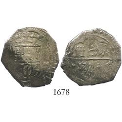 Toledo, Spain, cob 2 reales, 1605( C), rare (unlisted in KM).