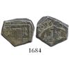 Image 1 : Spain (mint uncertain), cob 2 reales, 1664, assayer not visible.