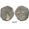 Image 1 : Spain (uncertain mint), cob 2 reales, 1704, assayer not visible.