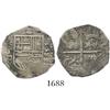 Image 1 : Seville, Spain, cob 1 real, 1588 date to right, assayer Gothic D to left of shield, rare first date 