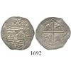 Image 1 : Granada, Spain, cob 1 real, Philip II, assayer oF to right, mintmark oGo to left of shield.