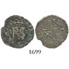 Image 1 : Seville, Spain, cob 1/2 real, Philip II, assayer Gothic D to right of monogram.