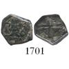 Image 1 : Madrid, Spain, cob 1/2 real, Philip IV, mintmark MD and assayer A (missing crossbar) below monogram,