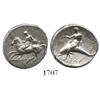 Image 1 : Taras, Calabria, silver didrachm "boy on dolphin" (horse galloping left), 302-281 BC.