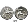 Image 1 : Taras, Calabria, silver didrachm "boy on dolphin" (horse facing left), 272-235 BC.