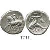 Image 1 : Taras, Calabria, silver didrachm "boy on dolphin" (horse facing left), 272-235 BC.